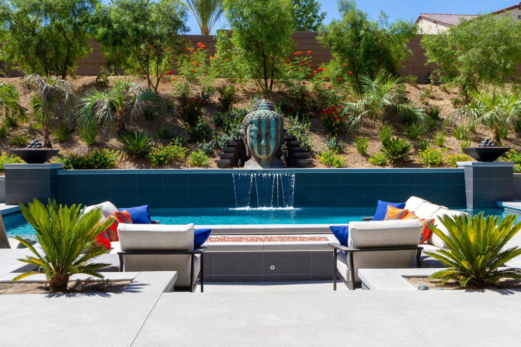 pool with surrounding landscapes