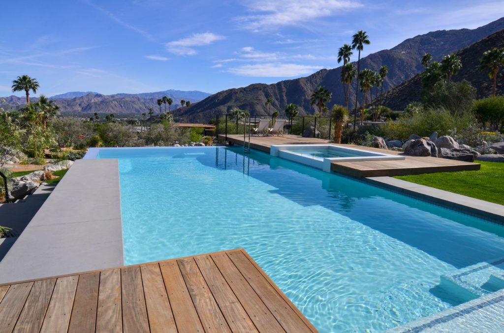 Swimming pool with mountain view