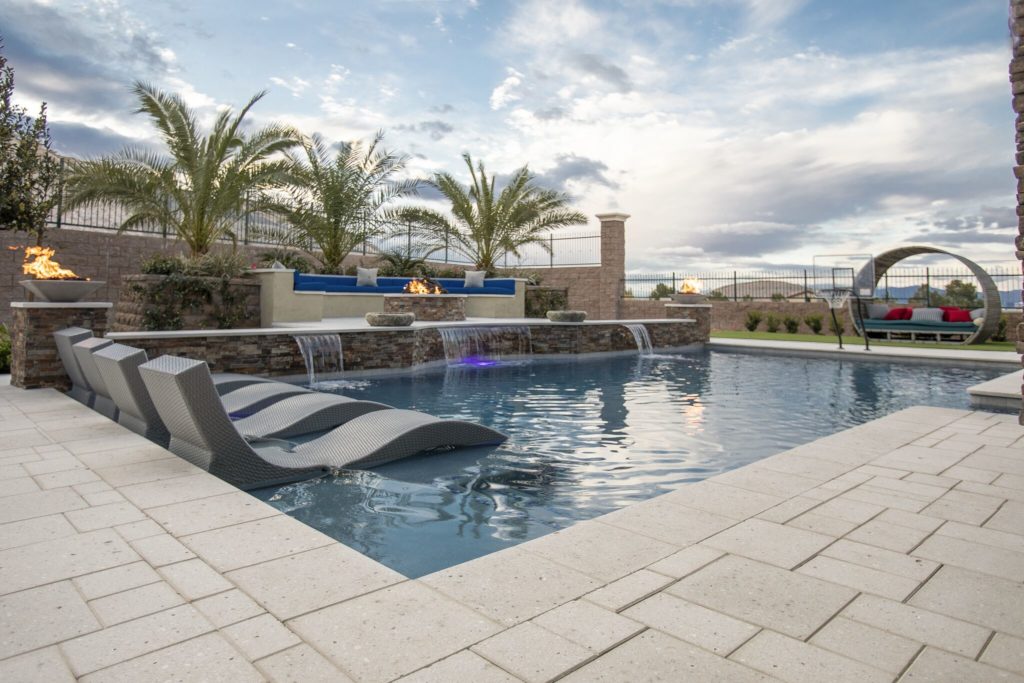 Beautiful pool with a mountain view