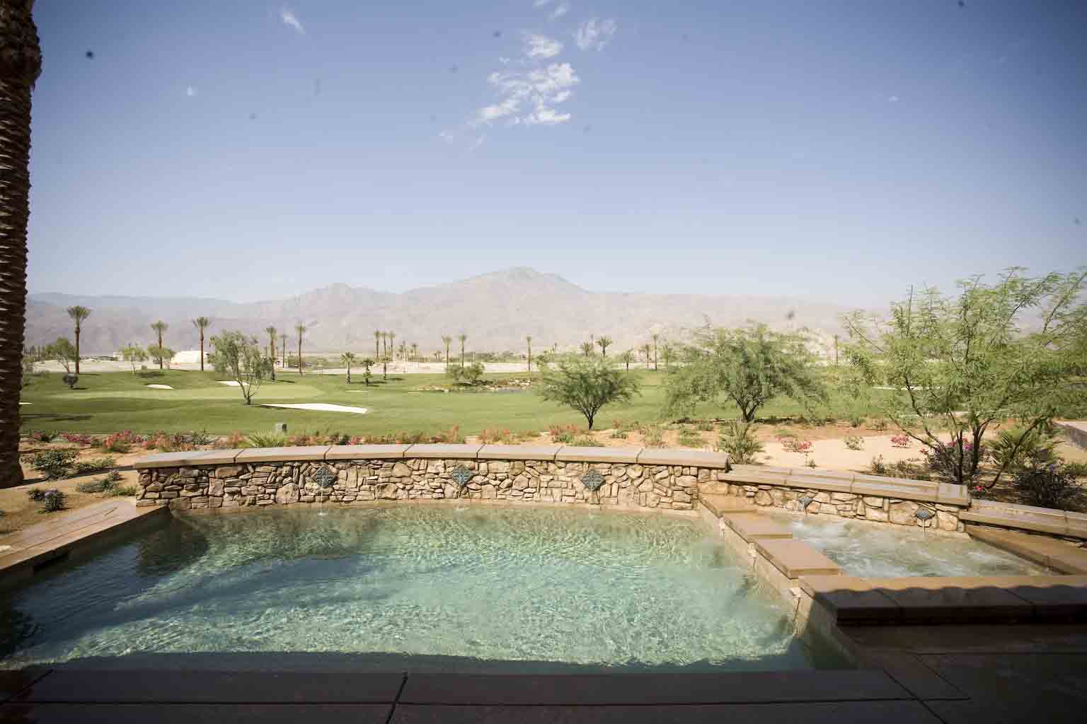 Swimming pool in a small backyard